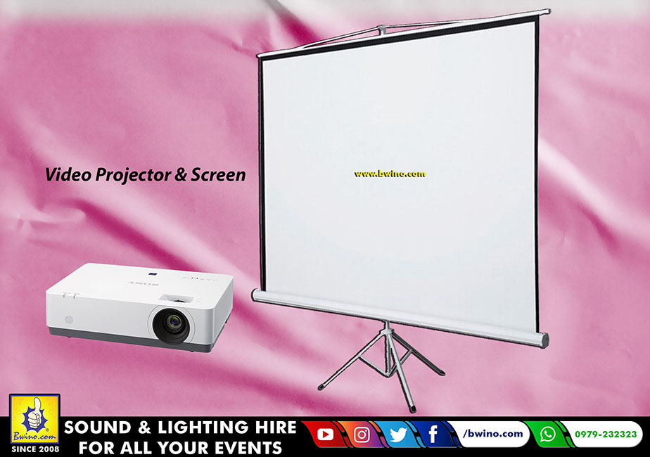 Video Projector & Screen For Hire With Mobile Disco